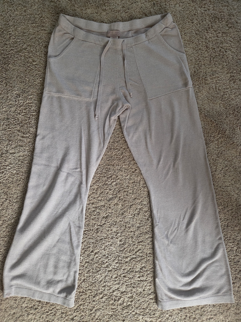 Barefoot Dreams Cozy Knit Drawstring Lounge Pants - Nude/Tan